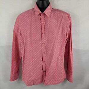 John Lennon Collection Retro Long Sleeve Button-Up Dress Shirt size Mens Large